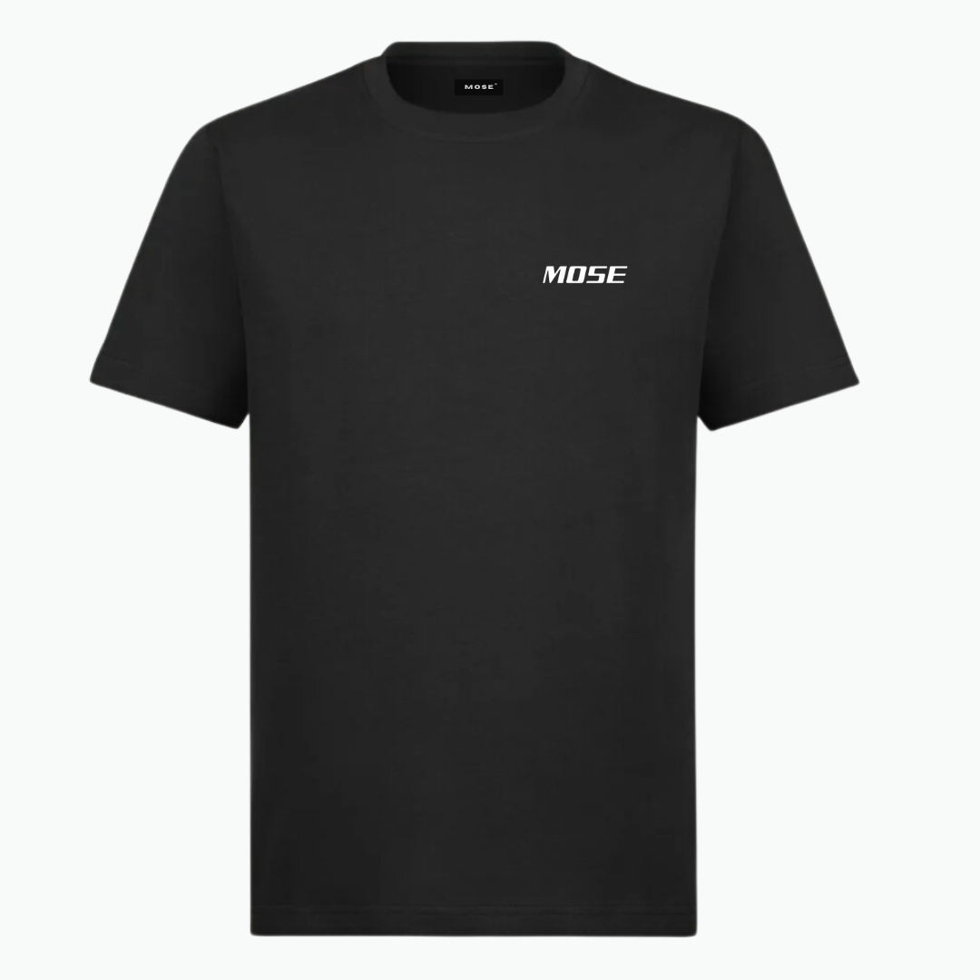 MOSE ESSENTIALS SEMI REGULAR TEE - BLACK & WHITE