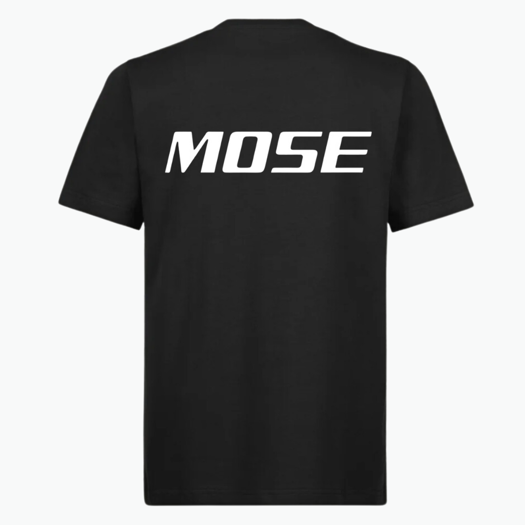 MOSE ESSENTIALS SEMI REGULAR TEE - BLACK & WHITE