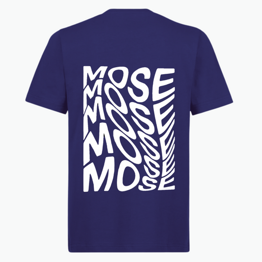 MOSE - WAVES SEMI REGULAR TEE - NAVY - WHITE