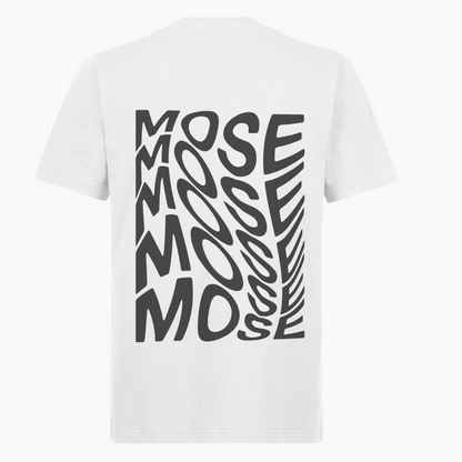 MOSE - WAVES SEMI REGULAR TEE - WHITE & BLACK